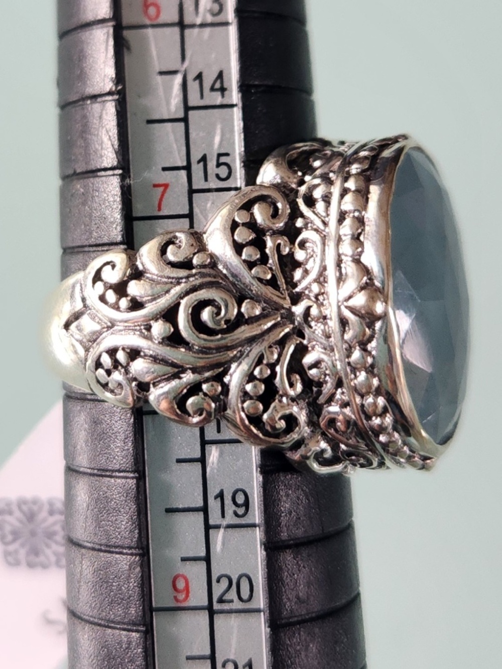 SARDA, Silver Ring, U R THE ONE RING™ IN AQUAMARINE, size 8, NWT - Picture 8 of 9